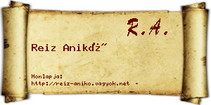 Reiz Anikó névjegykártya